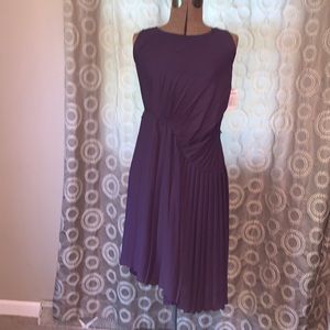 SIMPLY VERA VERA WANG Asymmetrical Hi Low Hem Pleated Sheer Dress Size XS